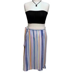 BP NWT Striped Wrap Knee Length Skirt Women 4X